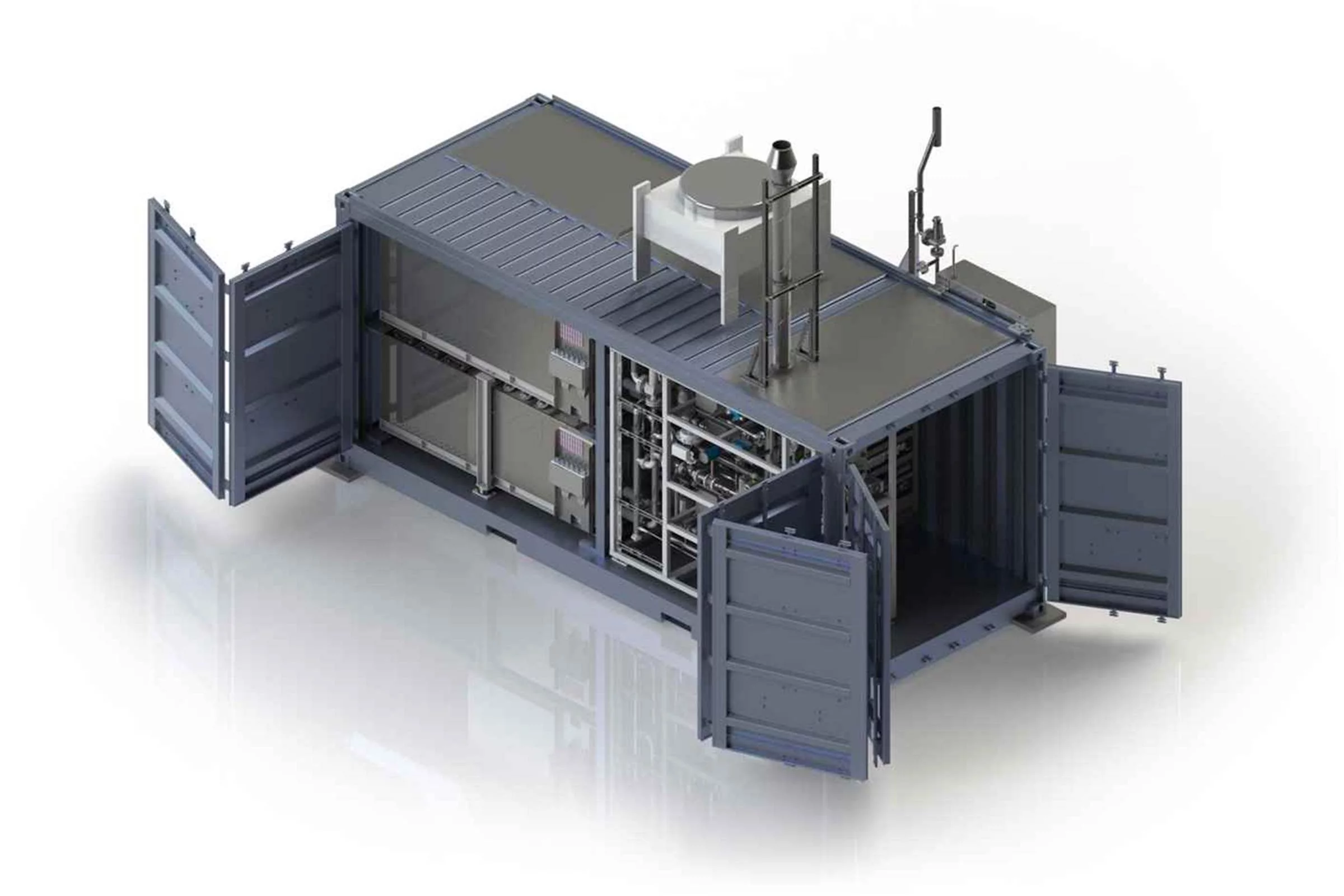 Ein Rendering eines schwarzen Containers.